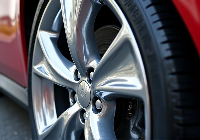 분진으로 더러워진 휠의 전후 비교 사진 - 이후 상태